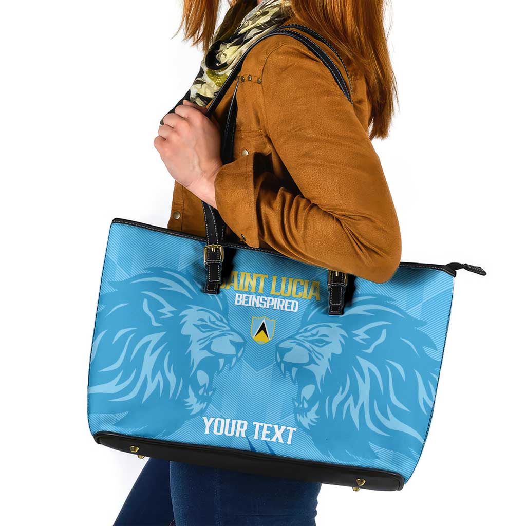 Custom Saint Lucia Cricket Leather Tote Bag Go Champions Beinspired