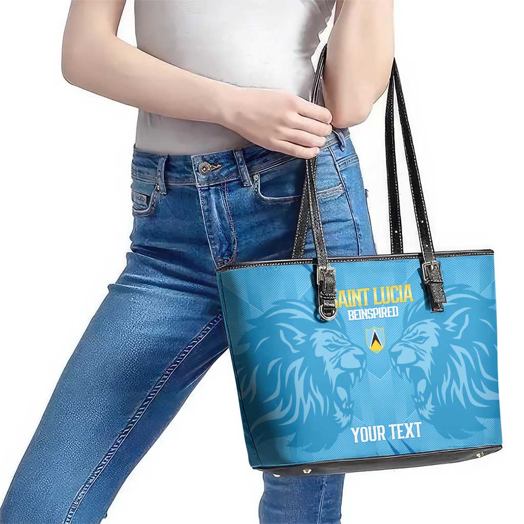 Custom Saint Lucia Cricket Leather Tote Bag Go Champions Beinspired