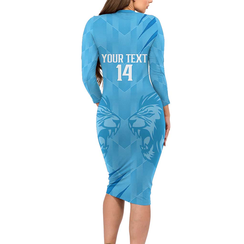 Custom Saint Lucia Cricket Long Sleeve Bodycon Dress Go Champions Beinspired