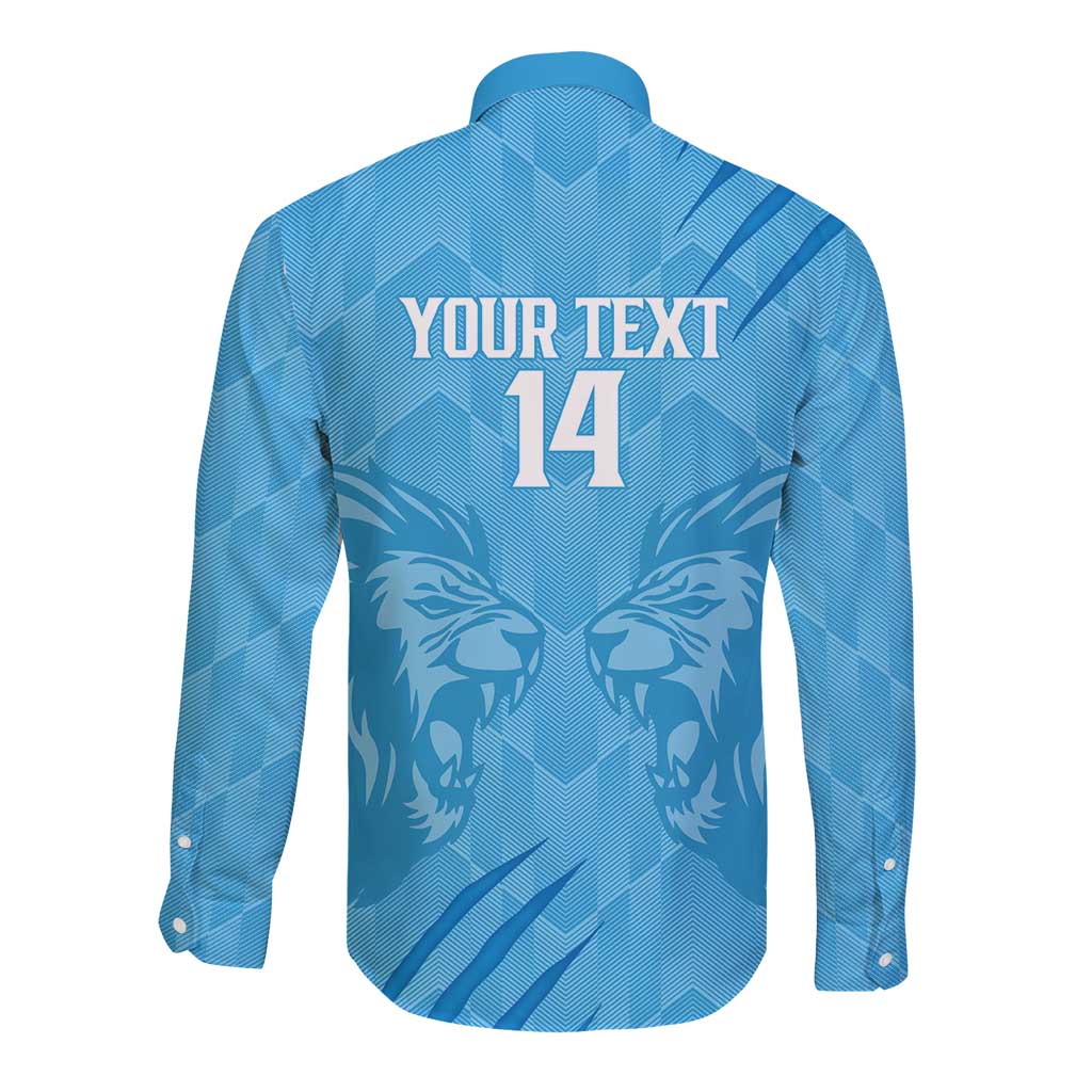 Custom Saint Lucia Cricket Long Sleeve Button Shirt Go Champions Beinspired