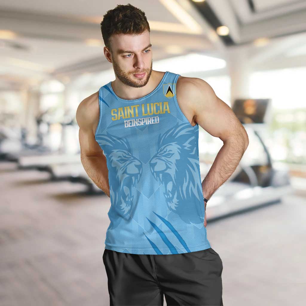 Custom Saint Lucia Cricket Men Tank Top Go Champions Beinspired