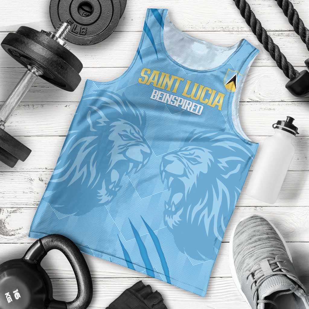 Custom Saint Lucia Cricket Men Tank Top Go Champions Beinspired