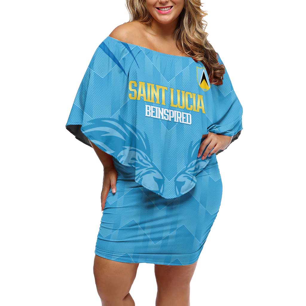 Custom Saint Lucia Cricket Off Shoulder Short Dress Go Champions Beinspired