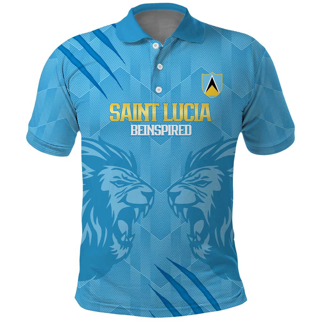 Custom Saint Lucia Cricket Polo Shirt Go Champions Beinspired