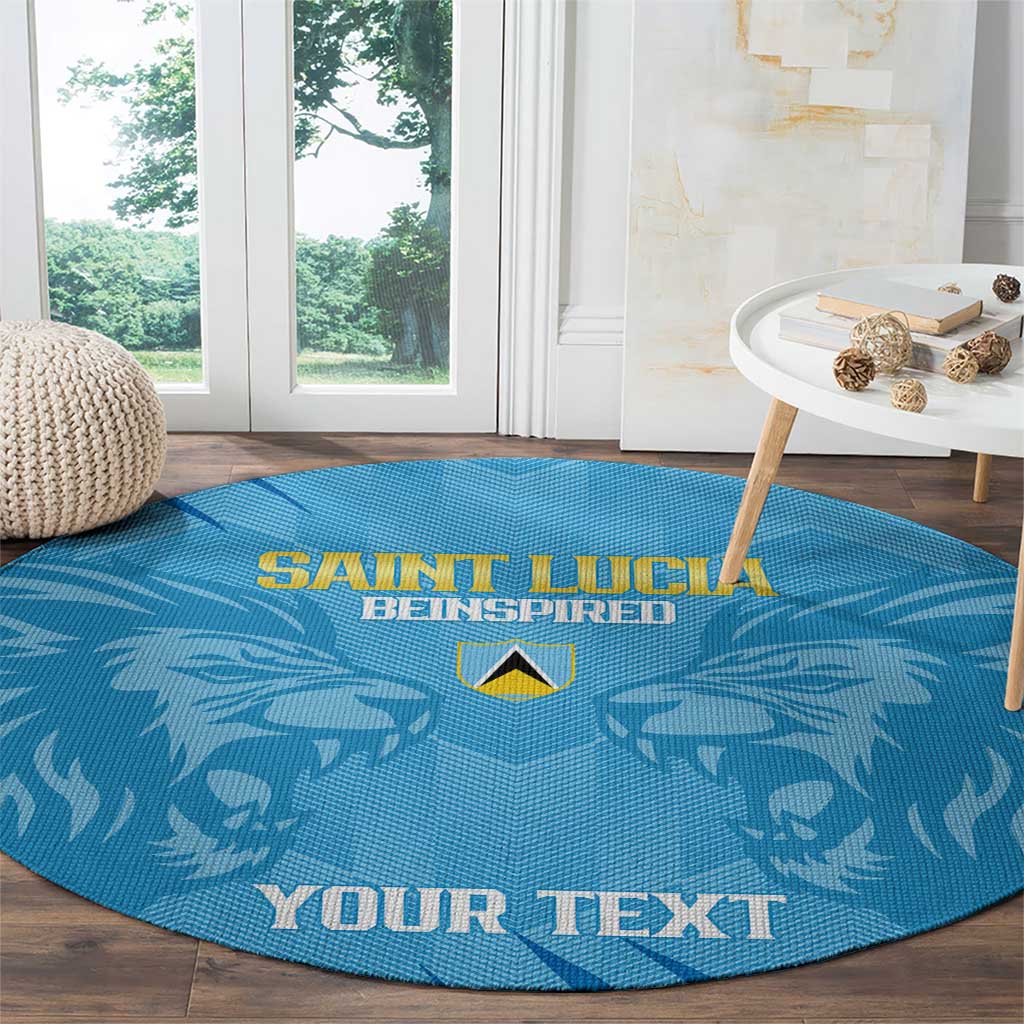 Custom Saint Lucia Cricket Round Carpet Go Champions Beinspired