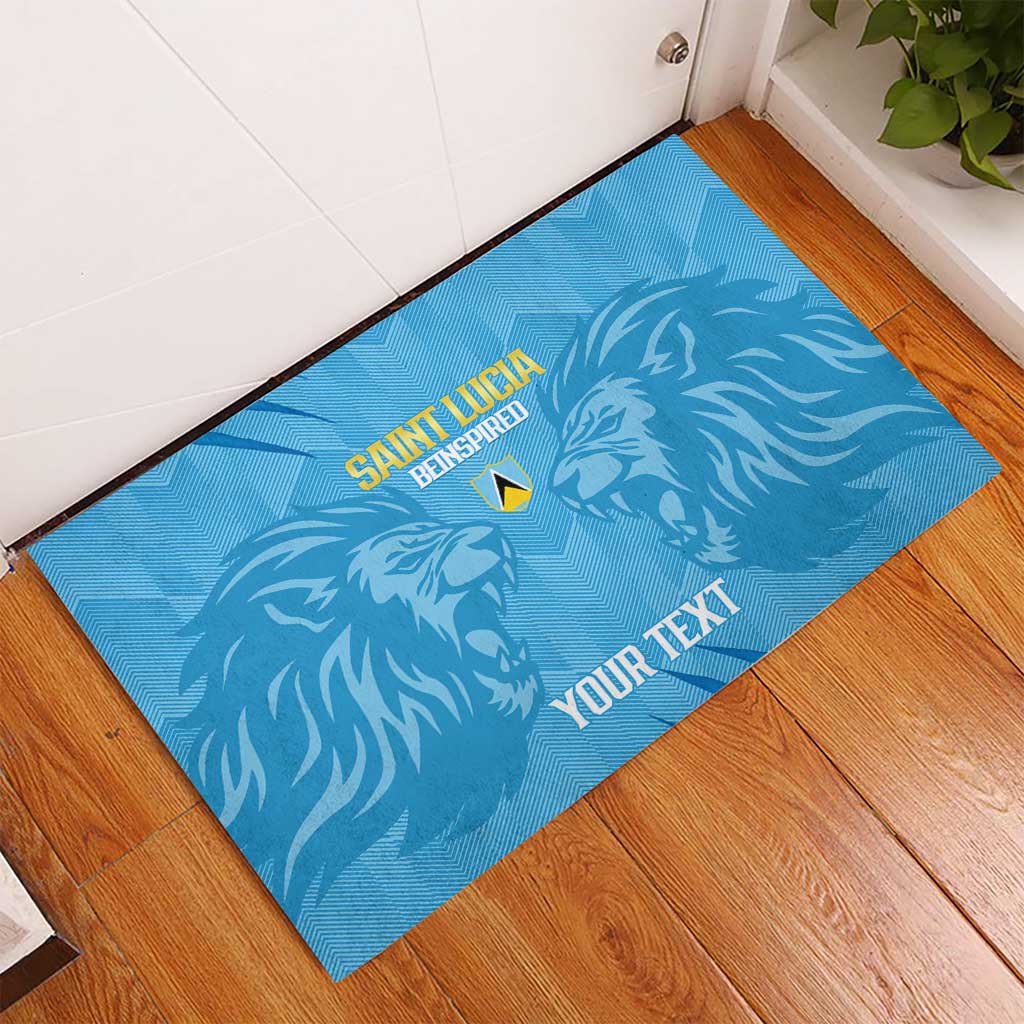 Custom Saint Lucia Cricket Rubber Doormat Go Champions Beinspired