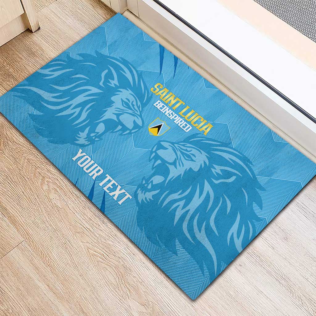 Custom Saint Lucia Cricket Rubber Doormat Go Champions Beinspired