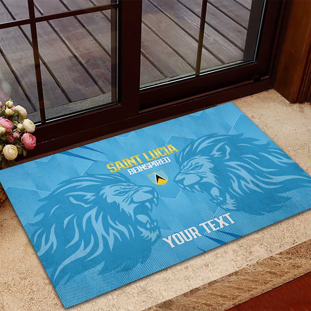 Custom Saint Lucia Cricket Rubber Doormat Go Champions Beinspired