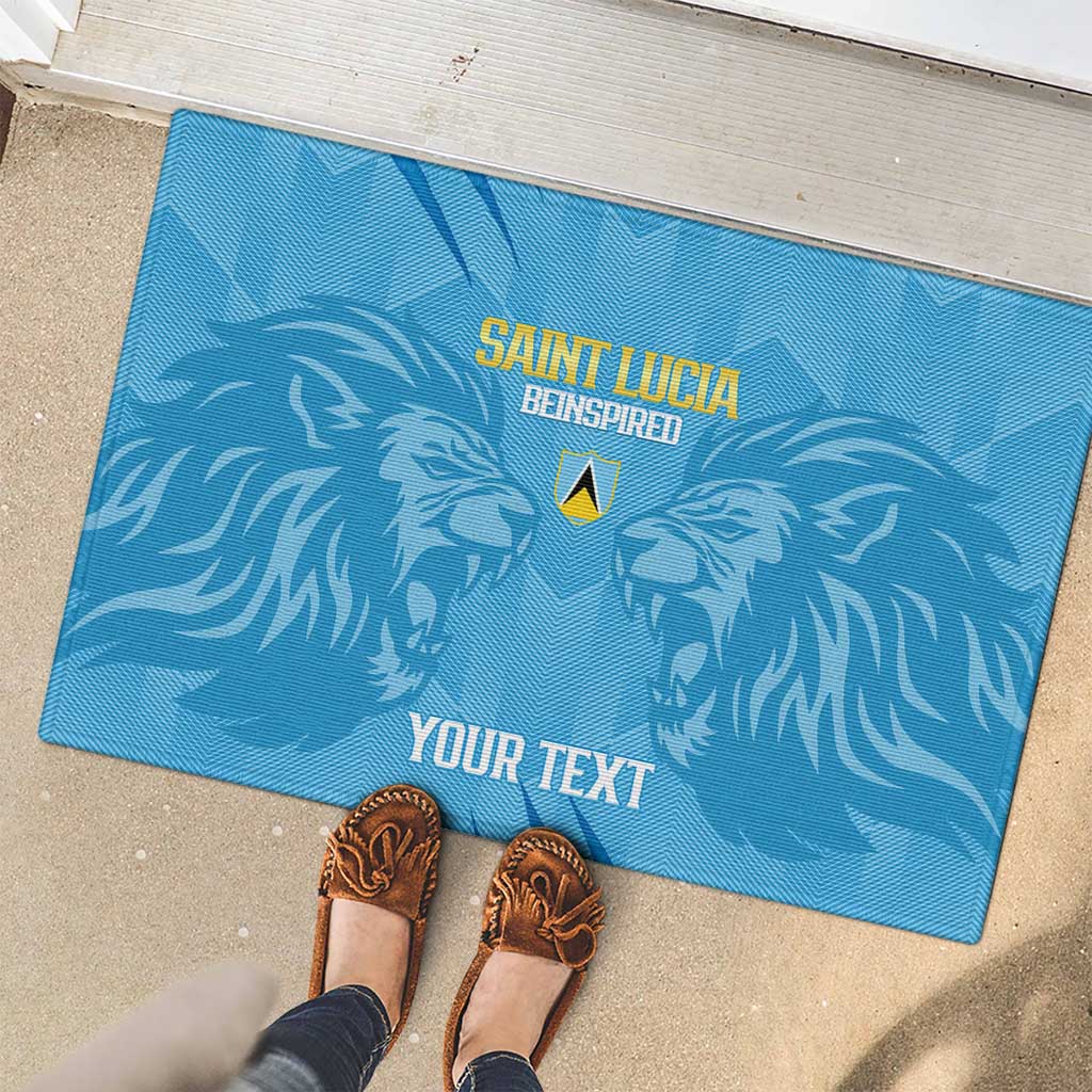 Custom Saint Lucia Cricket Rubber Doormat Go Champions Beinspired