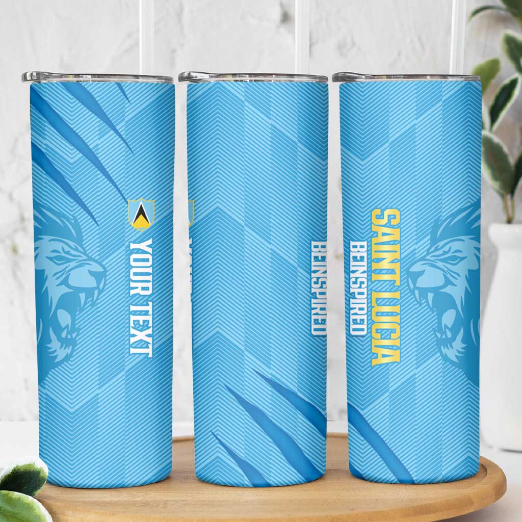 Custom Saint Lucia Cricket Skinny Tumbler Go Champions Beinspired