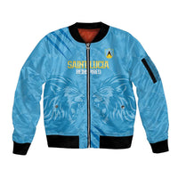 Custom Saint Lucia Cricket Sleeve Zip Bomber Jacket Go Champions Beinspired