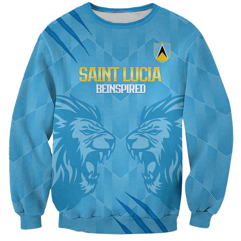 Custom Saint Lucia Cricket Sweatshirt Go Champions Beinspired