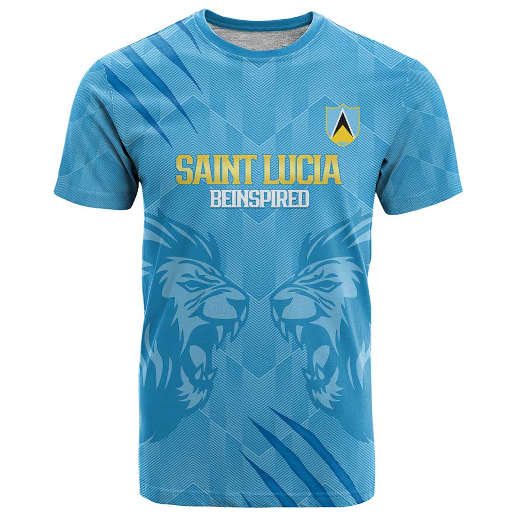 Custom Saint Lucia Cricket T Shirt Go Champions Beinspired