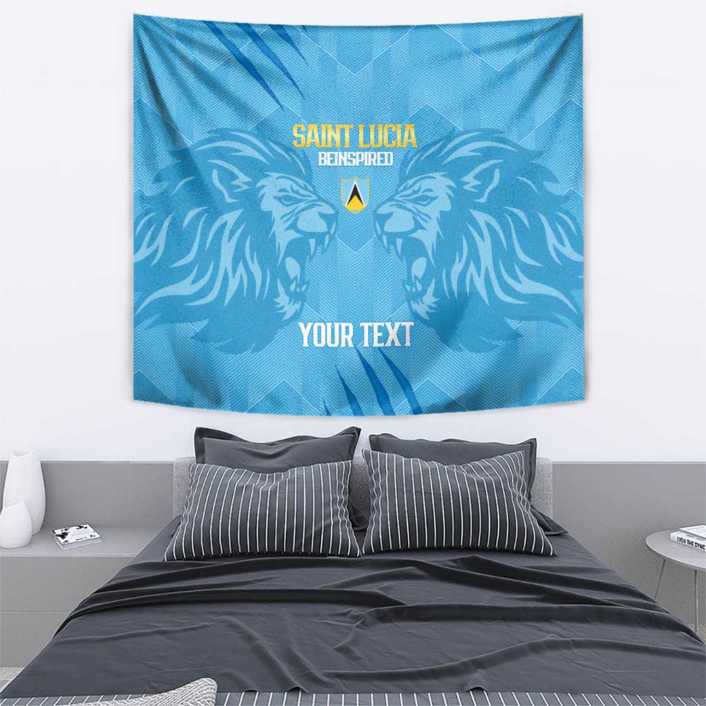 Custom Saint Lucia Cricket Tapestry Go Champions Beinspired