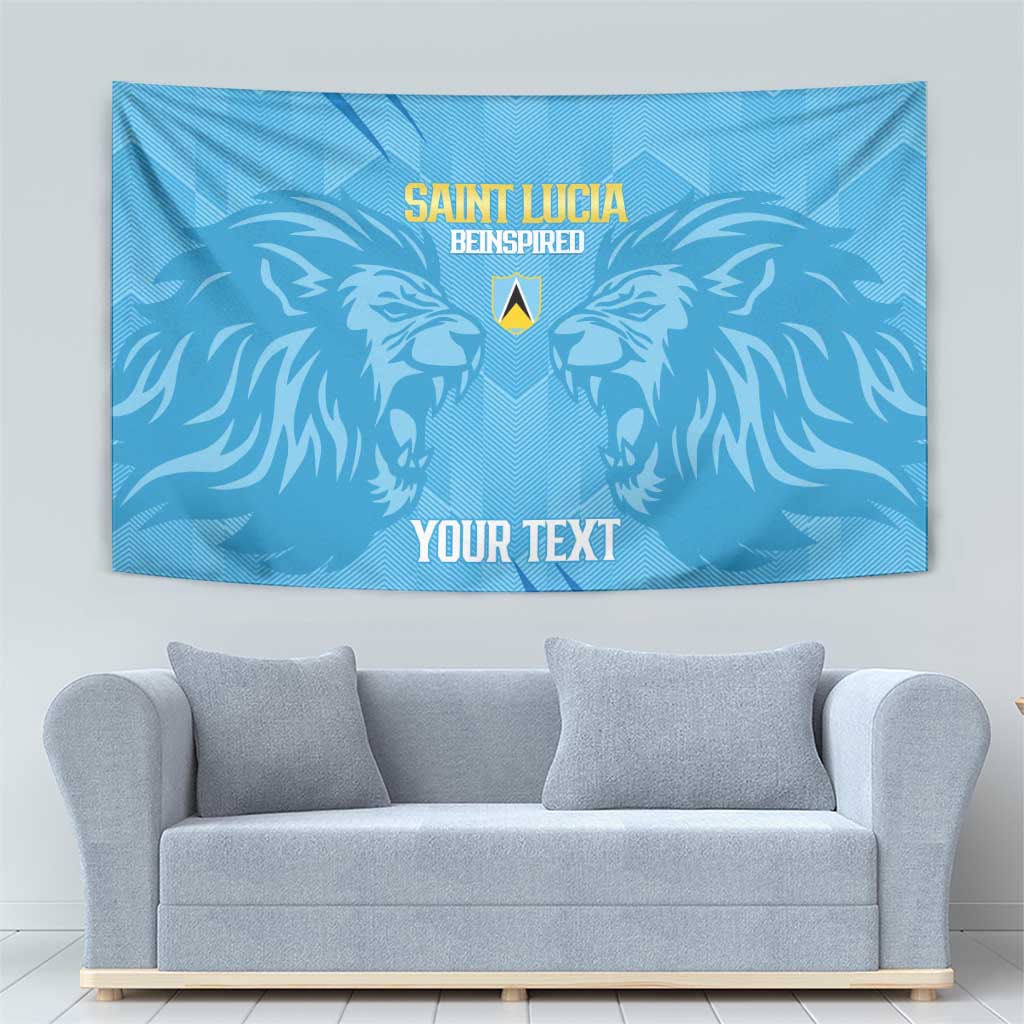Custom Saint Lucia Cricket Tapestry Go Champions Beinspired