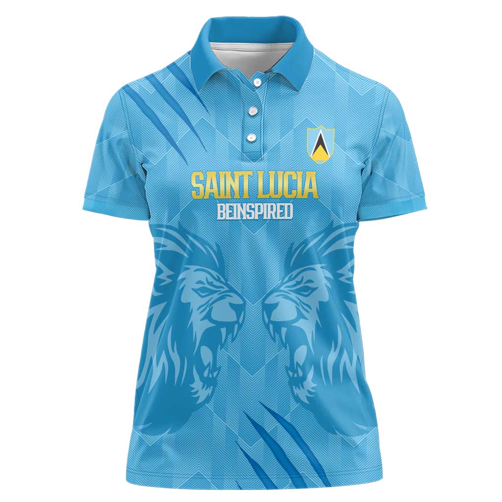 Custom Saint Lucia Cricket Women Polo Shirt Go Champions Beinspired
