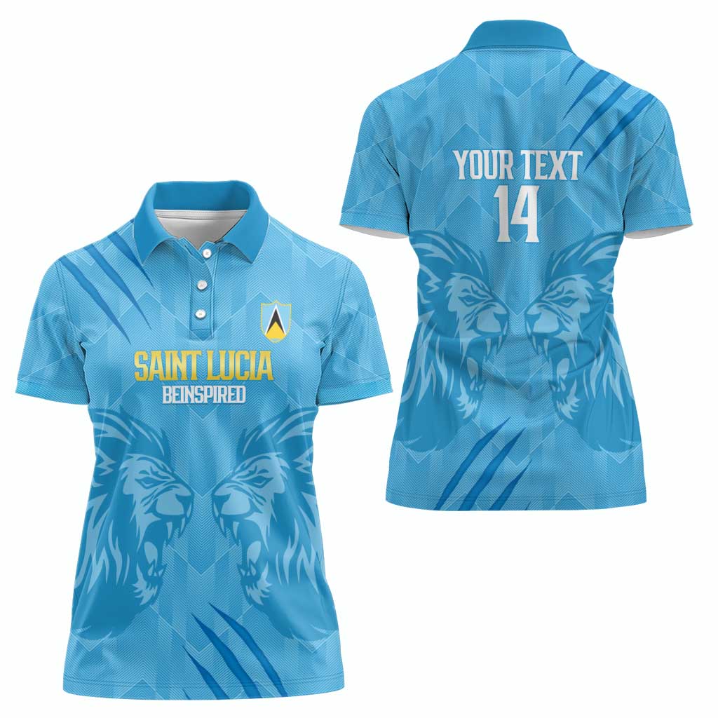Custom Saint Lucia Cricket Women Polo Shirt Go Champions Beinspired