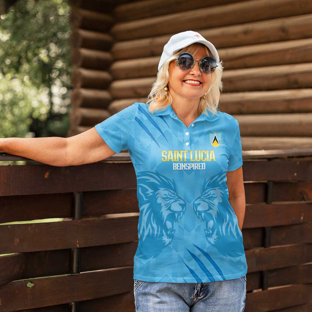 Custom Saint Lucia Cricket Women Polo Shirt Go Champions Beinspired