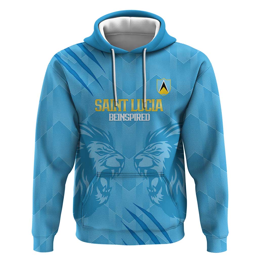 Custom Saint Lucia Cricket Zip Hoodie Go Champions Beinspired