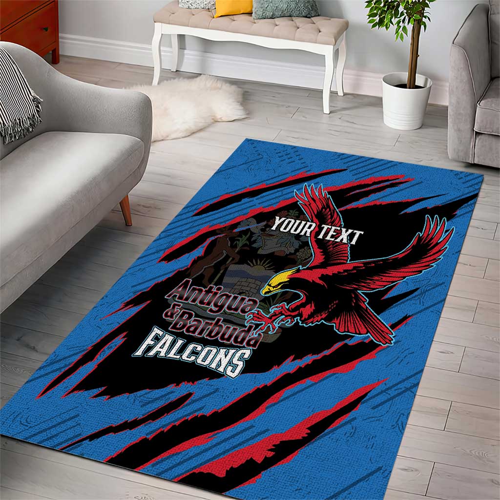 Custom Antigua and Barbuda Cricket Area Rug Go Champions Falcons