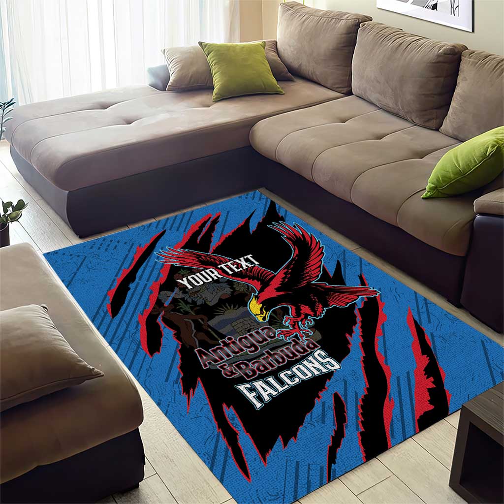 Custom Antigua and Barbuda Cricket Area Rug Go Champions Falcons
