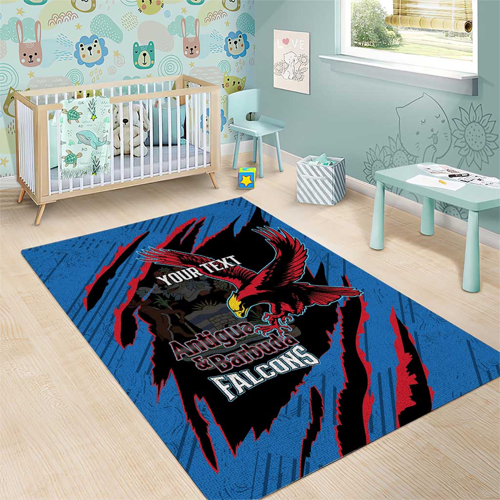 Custom Antigua and Barbuda Cricket Area Rug Go Champions Falcons