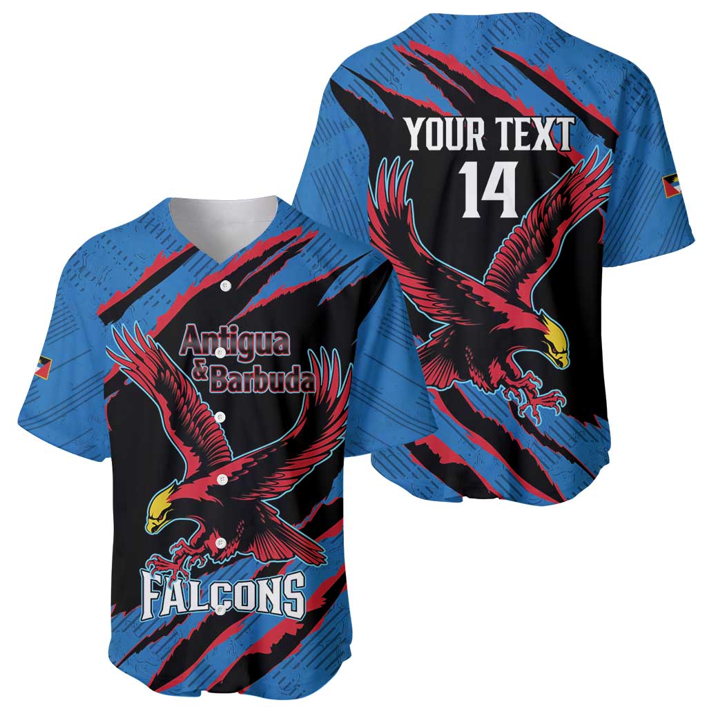 Custom Antigua and Barbuda Cricket Baseball Jersey Go Champions Falcons