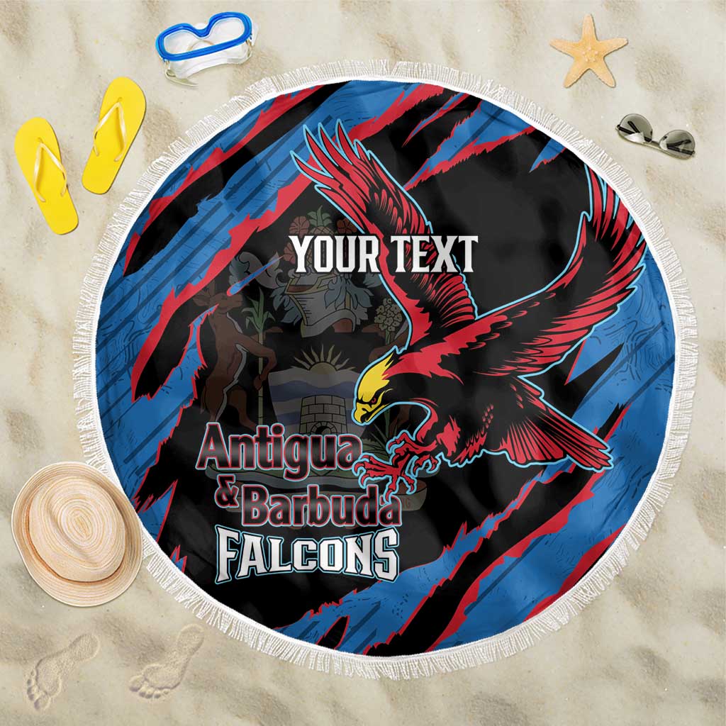 Custom Antigua and Barbuda Cricket Beach Blanket Go Champions Falcons