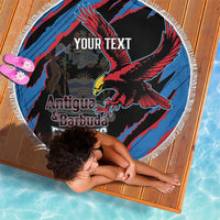 Custom Antigua and Barbuda Cricket Beach Blanket Go Champions Falcons