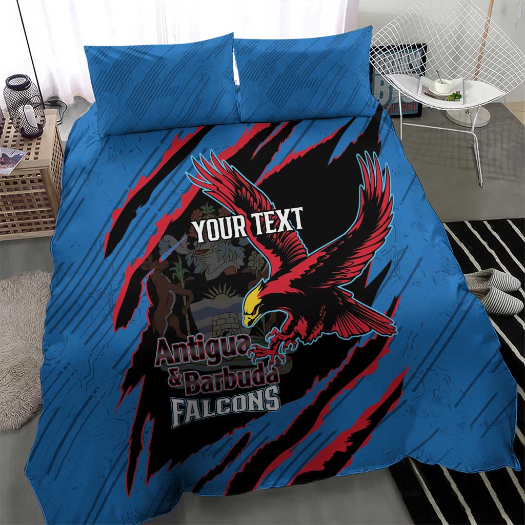 Custom Antigua and Barbuda Cricket Bedding Set Go Champions Falcons