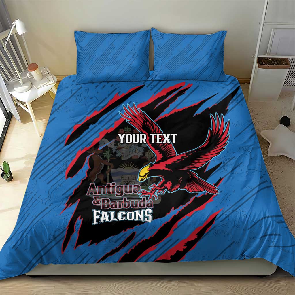 Custom Antigua and Barbuda Cricket Bedding Set Go Champions Falcons
