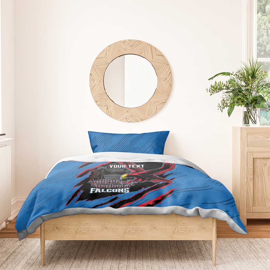Custom Antigua and Barbuda Cricket Bedding Set Go Champions Falcons