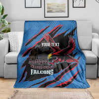 Custom Antigua and Barbuda Cricket Blanket Go Champions Falcons