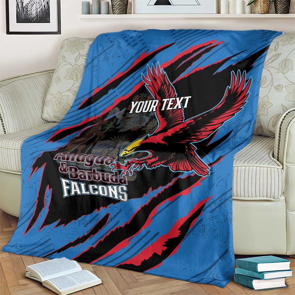 Custom Antigua and Barbuda Cricket Blanket Go Champions Falcons