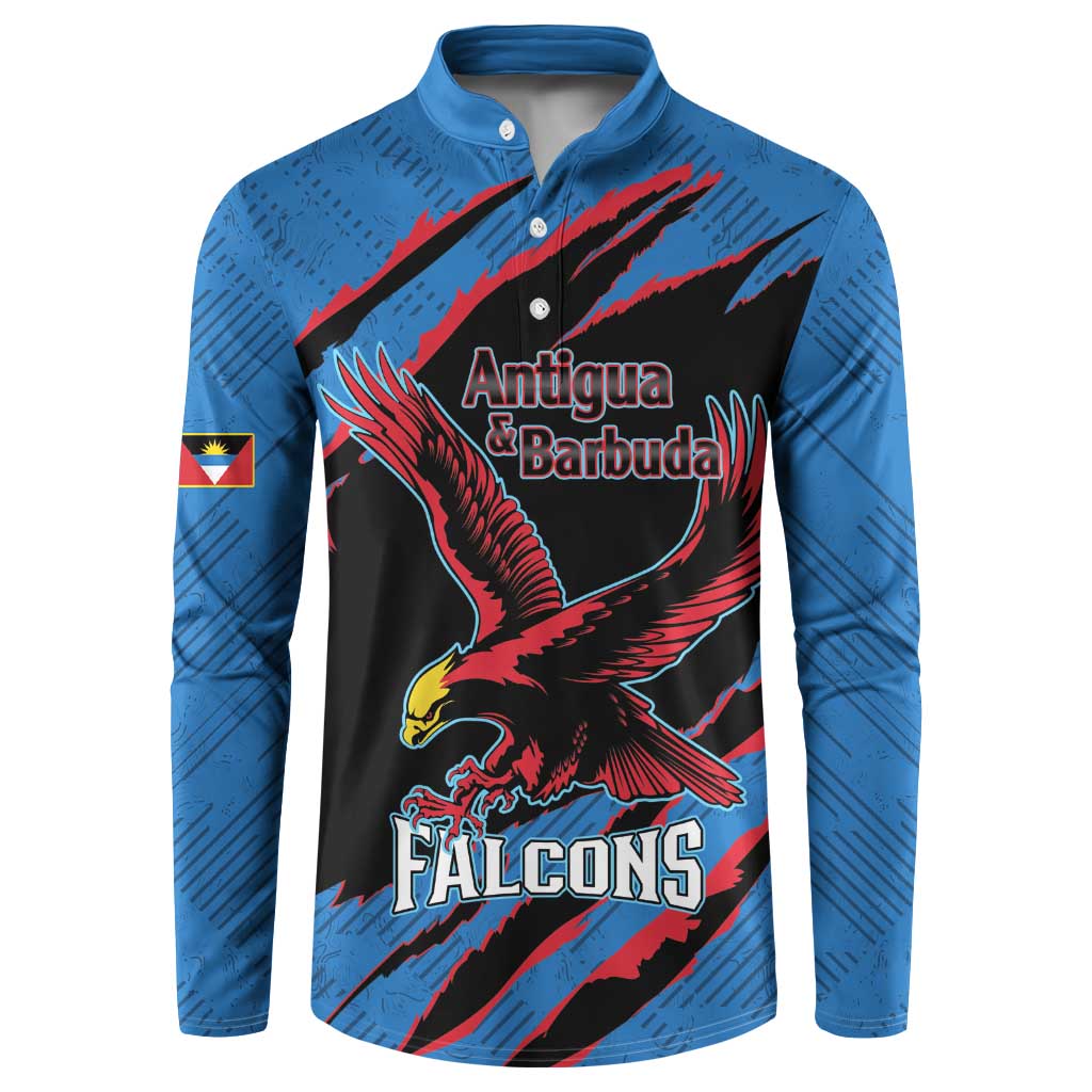 Custom Antigua and Barbuda Cricket Button Sweatshirt Go Champions Falcons