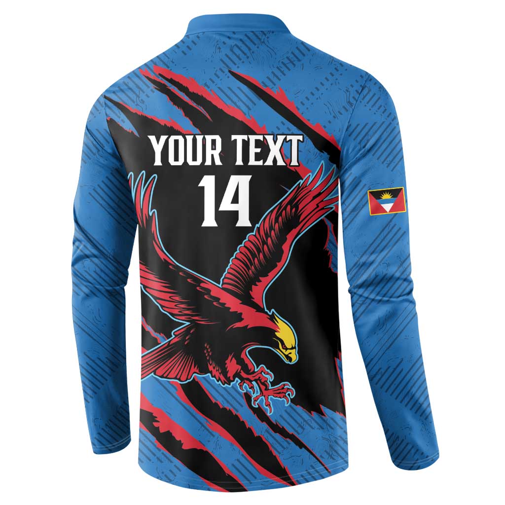 Custom Antigua and Barbuda Cricket Button Sweatshirt Go Champions Falcons