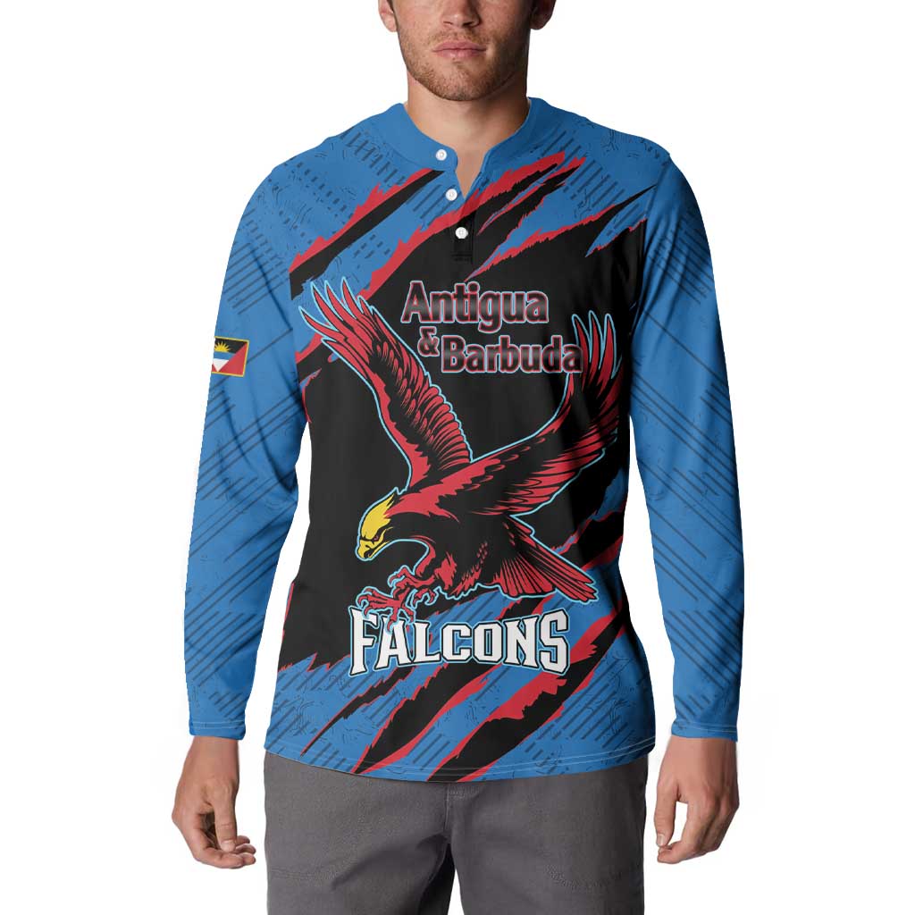 Custom Antigua and Barbuda Cricket Button Sweatshirt Go Champions Falcons