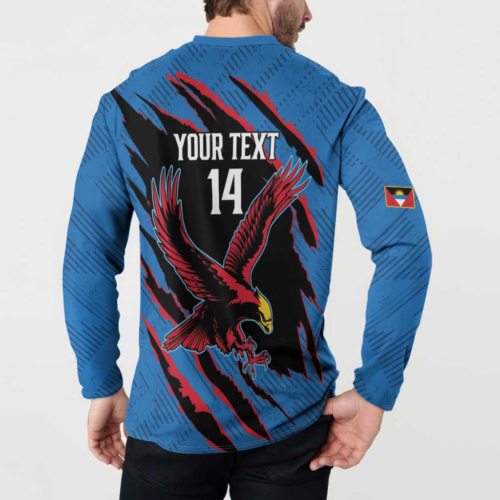 Custom Antigua and Barbuda Cricket Button Sweatshirt Go Champions Falcons