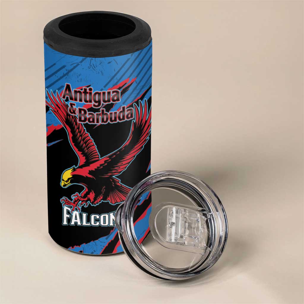 Custom Antigua and Barbuda Cricket 4 in 1 Can Cooler Tumbler Go Champions Falcons