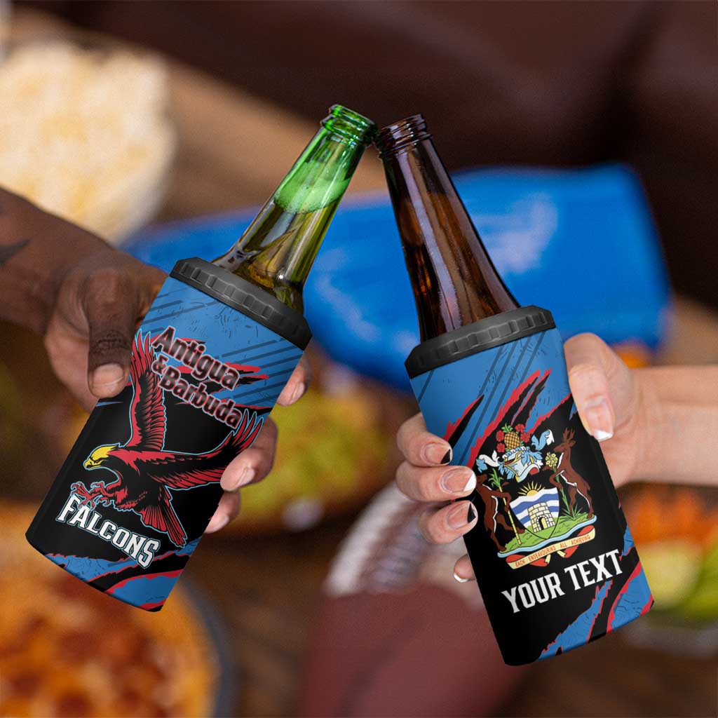 Custom Antigua and Barbuda Cricket 4 in 1 Can Cooler Tumbler Go Champions Falcons