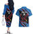 Custom Antigua and Barbuda Cricket Couples Matching Off The Shoulder Long Sleeve Dress and Hawaiian Shirt Go Champions Falcons