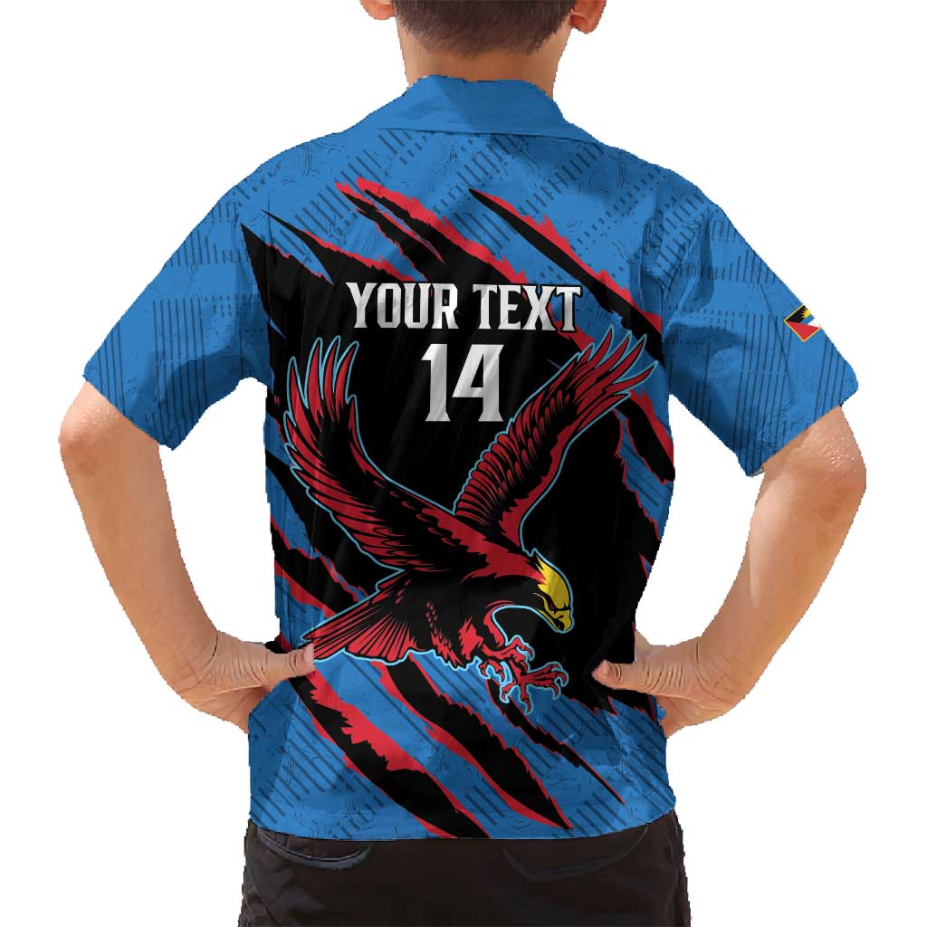 Custom Antigua and Barbuda Cricket Family Matching Long Sleeve Bodycon Dress and Hawaiian Shirt Go Champions Falcons