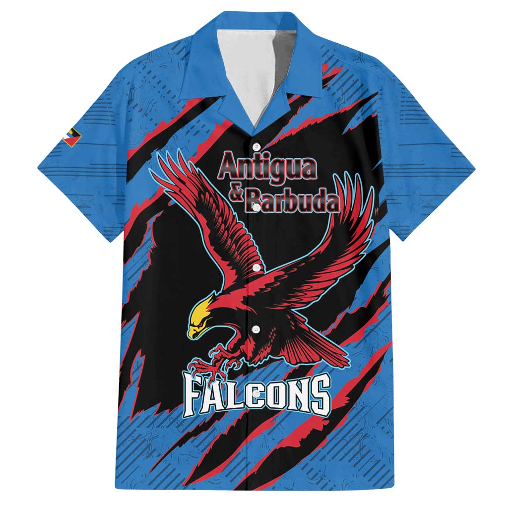 Custom Antigua and Barbuda Cricket Family Matching Long Sleeve Bodycon Dress and Hawaiian Shirt Go Champions Falcons