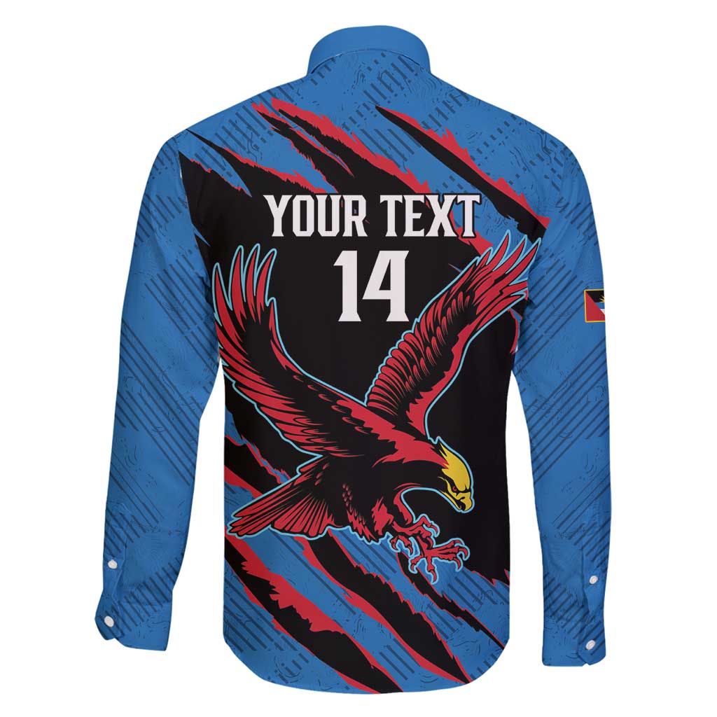 Custom Antigua and Barbuda Cricket Family Matching Long Sleeve Bodycon Dress and Hawaiian Shirt Go Champions Falcons