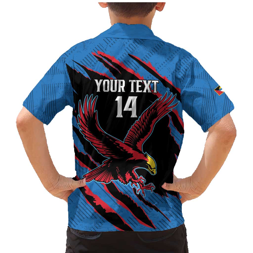 Custom Antigua and Barbuda Cricket Family Matching Mermaid Dress and Hawaiian Shirt Go Champions Falcons