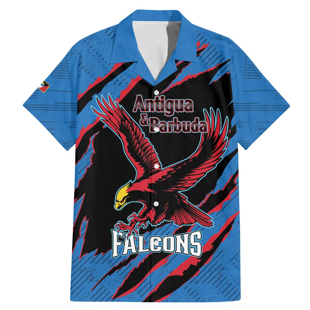 Custom Antigua and Barbuda Cricket Family Matching Mermaid Dress and Hawaiian Shirt Go Champions Falcons