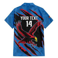 Custom Antigua and Barbuda Cricket Family Matching Mermaid Dress and Hawaiian Shirt Go Champions Falcons