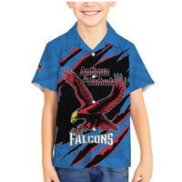 Custom Antigua and Barbuda Cricket Family Matching Mermaid Dress and Hawaiian Shirt Go Champions Falcons