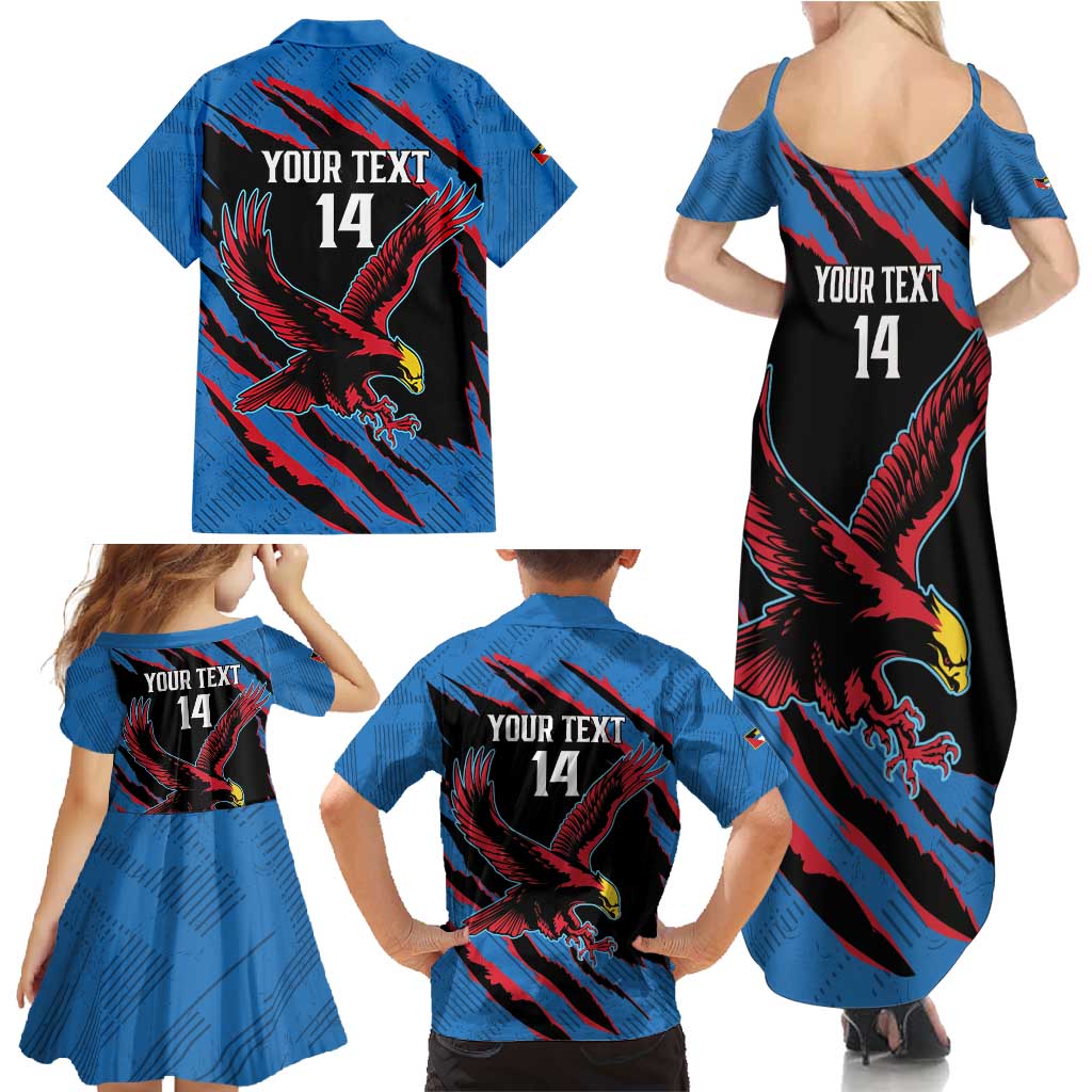 Custom Antigua and Barbuda Cricket Family Matching Summer Maxi Dress and Hawaiian Shirt Go Champions Falcons