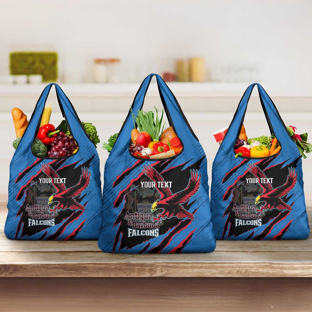 Custom Antigua and Barbuda Cricket Grocery Bag Go Champions Falcons